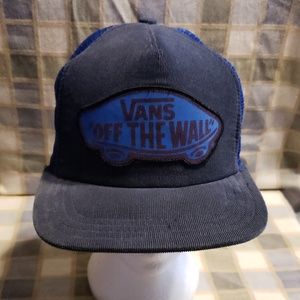 Vans Off The Wall Blue Trucker Mess Snapback Hat